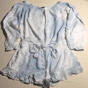🍁Style Envy blue white Romper size Medium